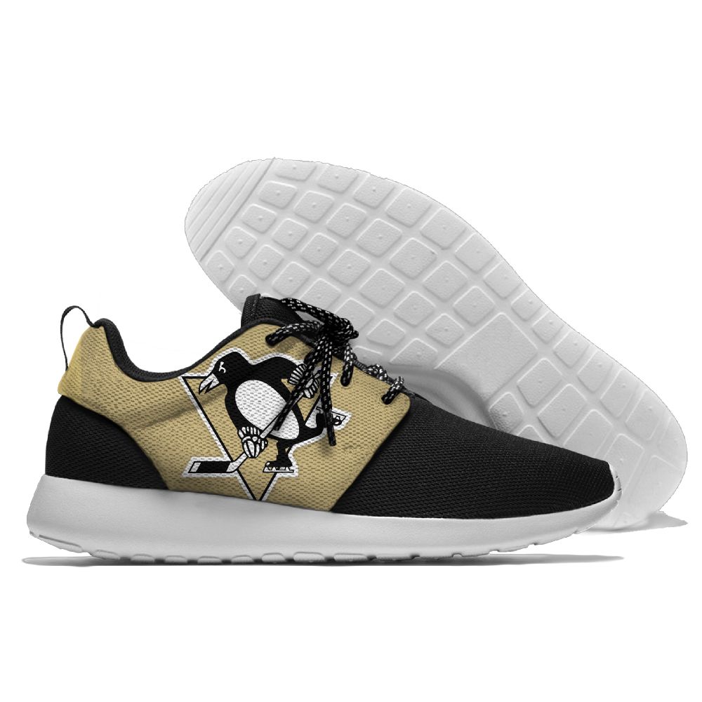 Women's NHL Pittsburgh Penguins Roshe Style Lightweight Running Shoes 001